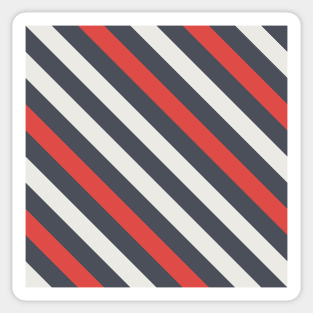 Diagonal Black, White and Red Stripes Sticker